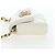 CHANEL Matelasse Chain Shoulder Pouch Lamb Skin Gold White CC Auth 206352SAM Bianco D'oro - vista 3
