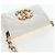 CHANEL Matelasse Chain Shoulder Pouch Lamb Skin Gold White CC Auth 206352SAM Bianco D'oro - vista 6
