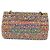 Borsa a tracolla CHANEL Chain Matelasse 25 in tweed Multicolor Gold CC Auth 167778SM - vista 2