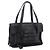 Bolso Tote PRADA de cuero negro plata Auth BA16052A