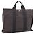 Hermès Bolso de mano HERMES Her Line MM Canvas Gris Plata Auth 206893 Castaño