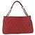 CHANEL Schultertasche mit Kette Kaviarleder Rot Silber CC Auth 202542V - Ansicht 13