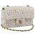 CHANEL Mini Matelasse 20 Single Flap Chain Bag Tweed White CC Auth BA15757SM Weiß Golden