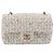 CHANEL Mini Matelasse 20 Single Flap Chain Bag Tweed White CC Auth BA15757SM Weiß Golden - Ansicht 13