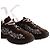 Miu Miu Sneakers in tessuto tecnico ricamato bubble marrone - vista 3