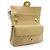 Chanel Borsa a tracolla con catena Double Flap Matelasse 25 in pelle d'agnello Beige - vista 11