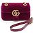 Gucci GG Marmont Mini-Schultertasche aus Samt mit Kette Pink Lila