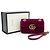 Gucci Mini Bolsa de Ombro GG Marmont em Veludo com Corrente Rosa Roxo - vista 16