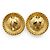Chanel Vintage Gripoix große runde Clip-On-Ohrringe Rot Golden - Ansicht 2