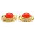 Chanel Vintage Gripoix große runde Clip-On-Ohrringe Rot Golden - Ansicht 6
