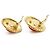 Chanel Vintage Gripoix große runde Clip-On-Ohrringe Rot Golden - Ansicht 9