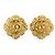 Chanel Vintage CC Cut-out Scalloped Flower Clip-on Earrings GP Golden