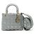 Lady Dior My ABCDior Cannage Supple Metallic Lambskin Medium Argenté Gris