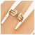 Anello Cartier 2C in oro bianco rosa e giallo 18K - vista 4