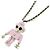 Collier Chanel ABG222 Noir Rose Blanc Doré