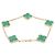 Bracciale Van Cleef & Arpels Vintage Alhambra 5 Motivi in Malachite D'oro Verde - vista 2