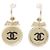 Chanel 61353 Hängeohrringe Schwarz Golden