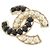Spilla Chanel 96256 Nera Bianca Oro Nero Bianco D'oro