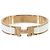 Hermès Hermes Clic H PM Armreif in Weiß und Roségold Golden
