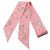 Hermès Twilly Les Cles a Pois Ribbon Scarf Rosa