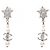 Timeless Chanel Coco Mark Star Swing B20P Clip Earrings Silvery White