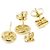 Pendientes de botón Louis Vuitton Crazy in Rock Gold Dorado - vista 3