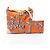 Hermès Bolsa de Ombro Hermes Silky City PM Branco Multicor Laranja