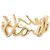 Anel de banda Louis Vuitton LV Script banhado a ouro Dourado - vista 3