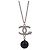 Chanel CC Kleeblatt Anhänger Kette aus Metall mit Emaille Silber - Ansicht 2