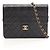 Bolsa de Ombro Chanel Matelassé Single Flap com fecho push-lock Preto
