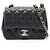 Chanel Mini Matelassé Shoulder Bag in Black Lambskin