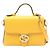 mala de mão 2-Way Gucci Interlocking G em couro amarelo