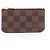 Louis Vuitton Pochette Clé Damier Ebene Leather Coin Purse Castaño