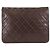 Chanel Vintage Clutch mit Kette aus gestepptem Leder Small Braun - Ansicht 2
