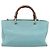Gucci Bamboo Shopper Leather Large Azul - vista 2