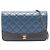 Borsa Chanel Matelassé in pelle nera e blu navy Nero