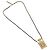Pendentif chaîne longue en métal Chanel CC en forme de flacon de parfum avec cuir, cristaux et fausses perles Doré
