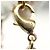 Pendentif chaîne longue en métal Chanel CC en forme de flacon de parfum avec cuir, cristaux et fausses perles Doré - vue 6