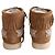 Autre Marque Boots Suede mini boot with fringes camel - vue 2