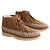Autre Marque Boots Suede mini boot with fringes camel - vue 3