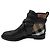 Burberry Botines planos de piel y estampado Check Black / Archive Beige Negro - vista 3