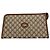 Gucci Vintage – Pochette GG Monogram in tela e pelle marrone – Unisex