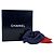 Chanel Spilla Camelia Vintage in Tessuto Blu Navy e Rosso - vista 2