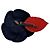 Chanel Spilla Camelia Vintage in Tessuto Blu Navy e Rosso - vista 3