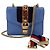 Gucci Mini borsa a tracolla Sylvie con patta, catena e Web in pelle azzurra Blu