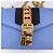 Gucci Mini borsa a tracolla Sylvie con patta, catena e Web in pelle azzurra Blu - vista 7
