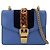 Gucci Mini borsa a tracolla Sylvie con patta, catena e Web in pelle azzurra Blu - vista 8