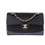 Chanel Schwarze Handtasche aus Leder und Stoff