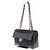 Chanel Schwarze Handtasche aus Leder und Stoff - Ansicht 2