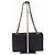 Chanel Schwarze Handtasche aus Leder und Stoff - Ansicht 3